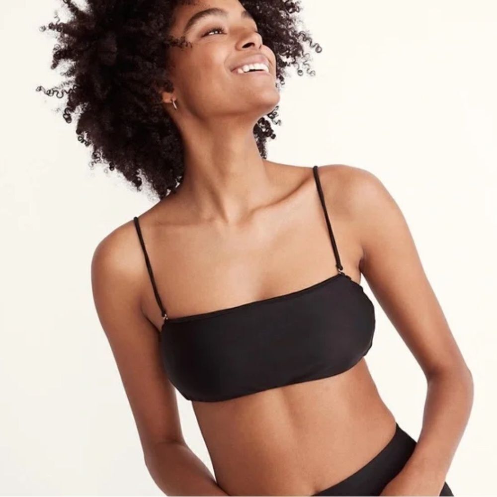 NWT- Madewell Second Wave Spaghetti-Strap or Bandeau Bikini top, Black